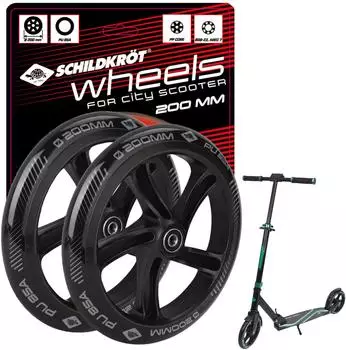 Schildkröt City-Scooter Ersatzräder 200mm PU 85A ABEC7 (510983)