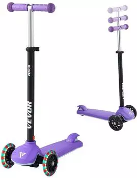VEVOR Kinderroller 3 Räder, leuchtende Räder, lila, bis 75kg