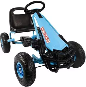 Lemodo Go-Kart Tretfahrzeug blau mit Luftreifen, ab 3 Jahre (NA328_B)