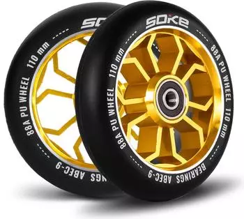 SOKE Freestyle Scooter Räder 110mm gold, ABEC9, 88A, 2 Stück (1679)