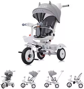 Chipolino Tricycle Futuro 2 in 1 faltbar, grau, Gummir&auml;der (TRKFU0241GY)