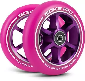SOKE Rollerräder 110mm pink, 2 Stück, ABEC 9 (803202)