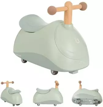 KIKKABOO Sizzy Rutschfahrzeug 4 R&auml;der, Buchenholzgriff, gr&uuml;n (31006030033)