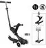 Globber GO-UP Deluxe Lights 3-in-1 Kinderroller mit Leuchtrollen, schwarz (646-720-2)