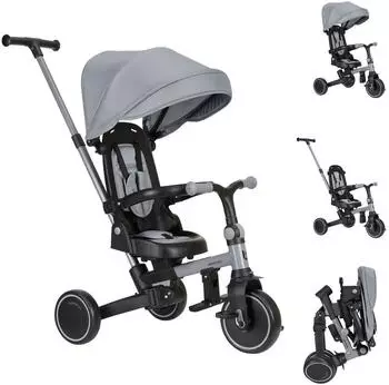 KIKKABOO ALUMA 8-in-1 Dreirad faltbar, Aluminiumrahmen, grau (31006020167)