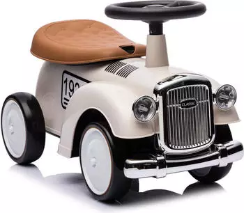 Lemodo Kinderauto im Retrodesign mit Hupe wei&szlig;