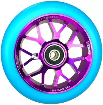 Fantic26 Spy7 Stunt-Scooter Rolle 110mm ABEC-11, lila/t&uuml;rkis