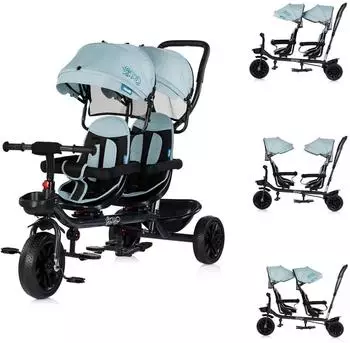 Chipolino Hip Hop Geschwisterdreirad, 2 Kinder, Sitze 360° drehbar, bis 40kg (TRKHH0263MA)