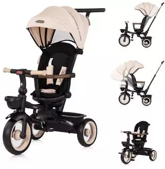 Chipolino Tricycle Urban Dreirad klappbar, Licht, drehbarer Sitz, beige