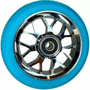 Fantic26 Spy7 Stunt-Scooter Rolle 110mm ABEC-11, chrom/t&uuml;rkis