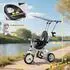 HomCom 6-in-1 Kinderdreirad mit Schubstange, Sonnendach, Korb, weiß (370-025V01WT)