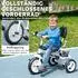 HomCom 6-in-1 Kinderdreirad mit Schubstange, Sonnendach, Korb, weiß (370-025V01WT)