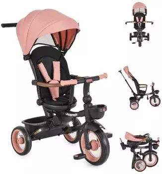 byox Jasper Dreirad EVA-Reifen, klappbar, Sitz drehbar, rosa (Jasper)