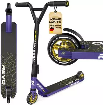 Re-Sport REVO Stunt Scooter 100mm PU Wheels, Y-Bar, ABEC 9 mit Ständer
