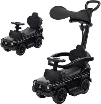 Costway Mercedes Benz Rutschauto 3-in-1 mit Sonnendach, schwarz (FC32298PWDE)