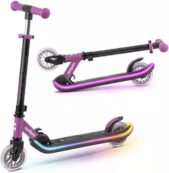 Cariboo LEDstar Kinderroller (Zweirad), LED-Deck, klappbar, pink