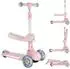 Momi Debe 2-in-1 Kinderroller mit Sitz, LED-Räder, rosa, klappbar (DEBE)