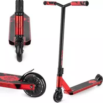 Movino Glide Stunt Scooter 100mm Aluminium-Deck rot (ABEC-9)