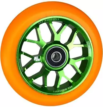 Fantic26 Spy7 Stunt-Scooter Rolle 110mm ABEC-11, gr&uuml;n/PU orange
