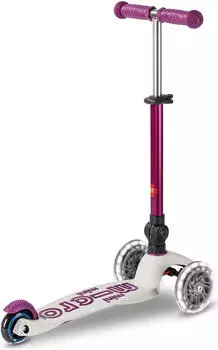 Micro Mobility Mini Micro Deluxe Foldable ECO LED, Tulip Purple (MMD400)