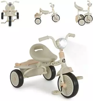 byox Etan Dreirad faltbar, EVA-Reifen, Musik & Lichteffekte, beige