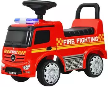 Costway Kinder-Feuerwehrauto 2-in-1 Rutsch- & Schiebeauto, Sirene, rot (TQ10007RE)