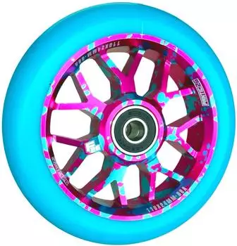 Fantic26 Spy7 Stunt-Scooter Rolle 110mm ABEC11, splash pink/türkis