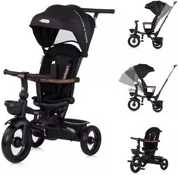 Chipolino Tricycle Urban Dreirad, klappbar, Lenker mit Licht, Sitz drehbar, schwarz