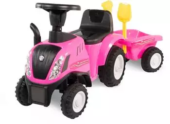 Lemodo Rutschauto Traktor New Holland mit Anh&auml;nger, pink (New Holland)