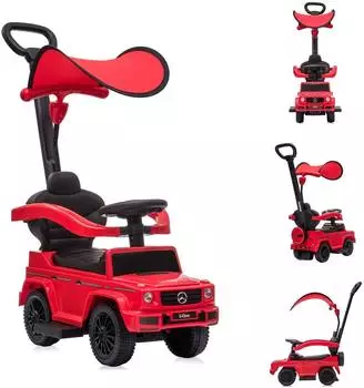 Lorelli Rutschauto Mercedes Benz G350D mit Sonnendach, Schiebestange & Musik, rot