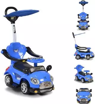 Moni Rutschauto Paradies 3in1 mit Musik, Schiebestange, Sonnendach (K401-3)