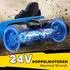 AIYAPLAY Elektro-Gokart 24V 6-18km/h Drift, verstellbarer Sitz, für Kinder 6-12 Jahre, blau