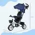 HomCom Kinderdreirad 6-in-1 mit Schubstange, Sicherheitsgurt und Sonnendach, blau