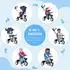 HomCom Kinderdreirad 6-in-1 mit Schubstange, Sicherheitsgurt und Sonnendach, blau