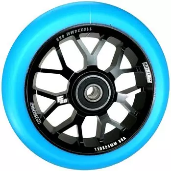 Fantic26 Spy7 Stunt-Scooter Rolle 110mm ABEC-11, schwarz/PU t&uuml;rkis
