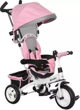 HomCom 6-in-1 Kinderdreirad mit Schubstange und abnehmbarem Sonnendach (370-026V00PK)