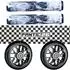 Fantic26 F26 Stunt-Scooter Ersatzteile Bundle Checker, Griffe, 110mm Abec11 Rollen, Griptape