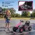 AIYAPLAY Gokart Tretauto mit Handbremse, verstellbarem Sitz, rosa