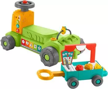 Fisher-Price 4-in-1 Markt-Traktor zum Aufsitzen & Hinterherziehen, ab 9 Monaten (HRG12)