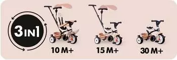 Smoby Baby Balade Dreirad 3-in-1 mitwachsend, beige