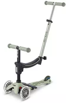 Micro Mobility Mini2Grow Deluxe 2.0 LED 3-Rad-Kinderroller, olive sage (MMD381)