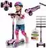 Juskys Lumox Dreiradscooter klappbar, LED-Räder, rosa