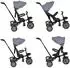 byox Explore Dreirad 3-in-1, 360° drehbarer Sitz, dunkelgrau (112734)