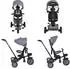 byox Explore Dreirad 3-in-1, 360° drehbarer Sitz, dunkelgrau (112734)