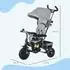 HomCom 6-in-1 Kinderdreirad mit Schubstange und Sonnendach, grau