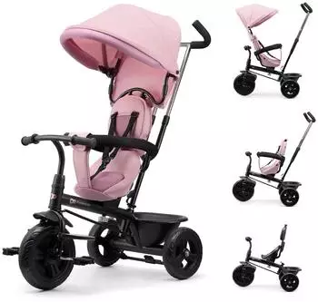Kinderkraft Freeway 2 Dreirad mit Schiebegriff, 360&deg; drehbarer Sitz, rosa