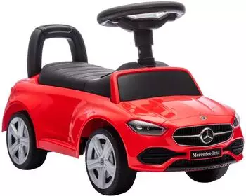 AIYAPLAY Mercedes-Benz C-Class Rutschauto mit Hupe und Motorgeräuschen, rot, Kunststoff