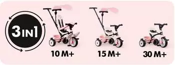 Smoby Baby Balade mitwachsendes 3-in-1 Dreirad, rosa (7600741404)