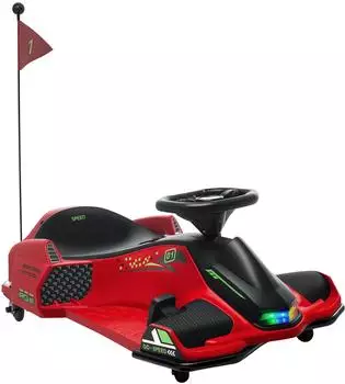 HomCom Kinder Elektro-Gokart mit Driftmodus, 12V, 3-8km/h, rot (800001144375)