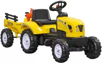 HomCom Trettraktor mit Anhänger gelb 42x51x133 cm